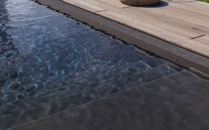Detalle lámina armada resistente e impermeable para piscinas