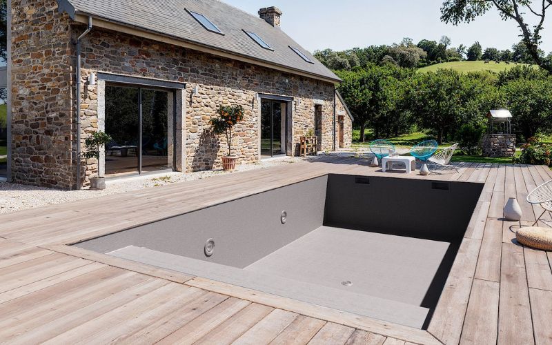 Piscina con membrana armada instalada profesionalmente