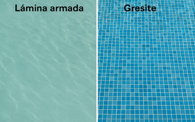 comparativa precio lámina armada piscina frente a gresite