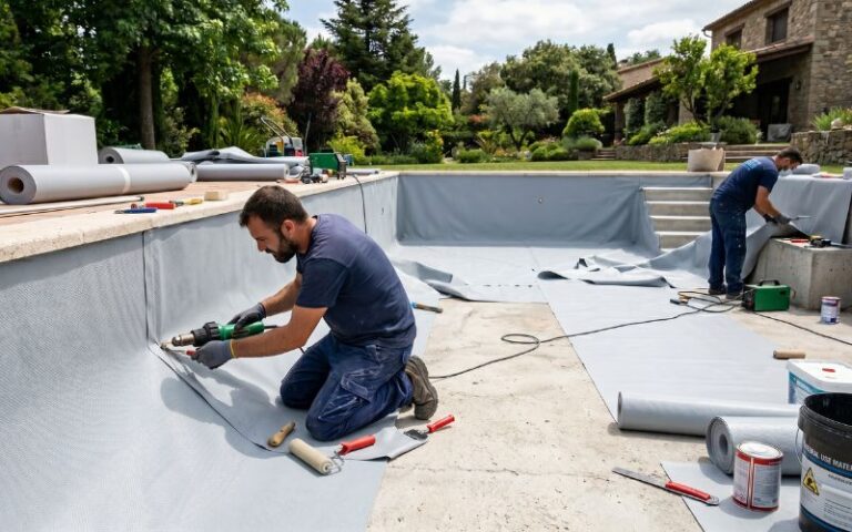 instalación lámina armada piscina