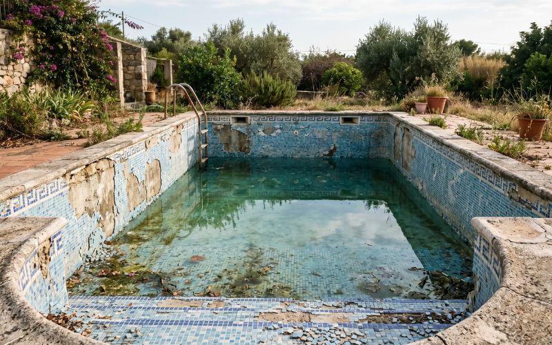 piscina gresite deteriorado antes lamina