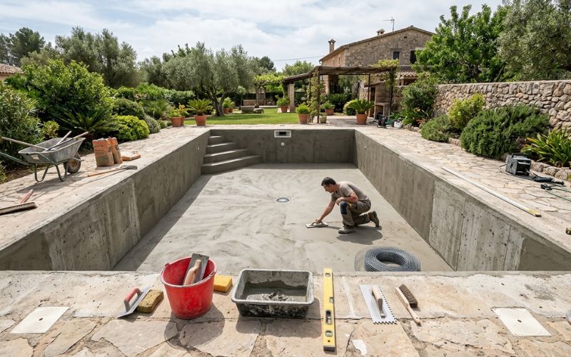 preparación vaso piscina instalación lamina