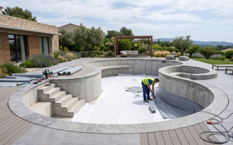 forma de piscina para instalación de lámina armada