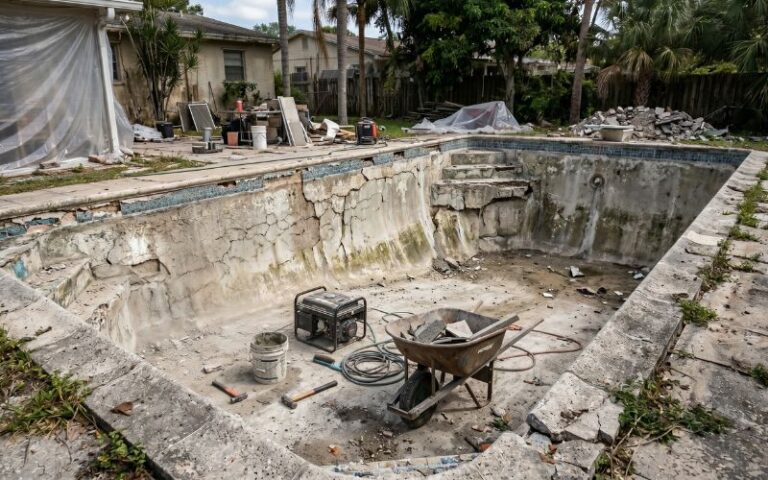 piscina antigua antes de instalar lámina armada