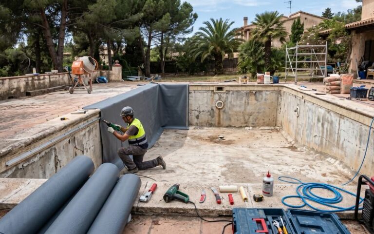 piscina rehabilitada con lámina armada