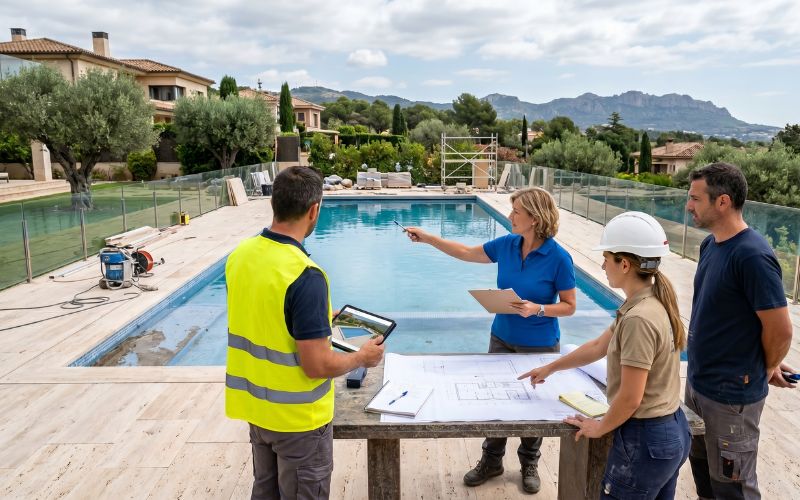 decisiones de planificación para una renovación de piscina