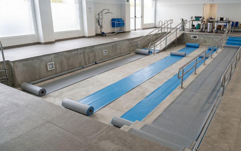 piscina rectangular preparada para lámina armada