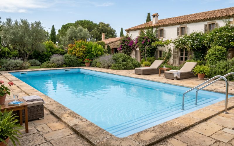 piscina rehabilitada con lámina armada moderna