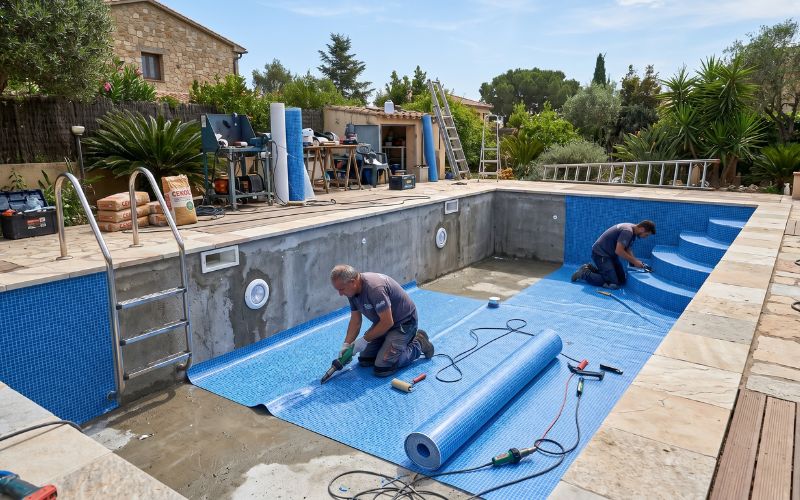 trabajos de rehabilitación con instalación de lámina armada